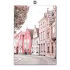 Pink Paris Building Car Cherry Blossom Rose Wall Art Canvas Painting Nordic Landscape Posters Prints Pictures Living Room Decor
