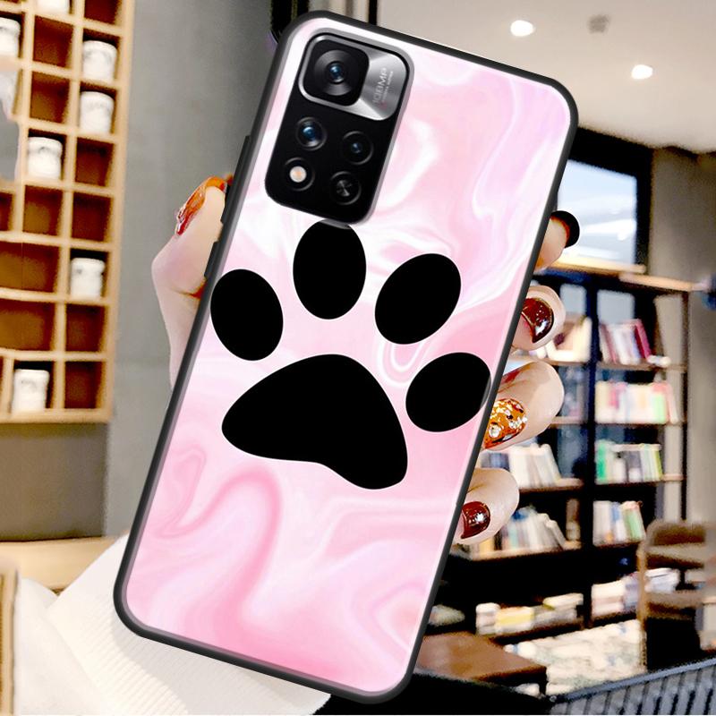 

cat Dog paw design Case For Xiaomi Redmi Note 12 11 10 9 8 Pro Note 12S 11S 10S 9S Cover For Redmi 9 10 12 C Redmi Note 9 Pro