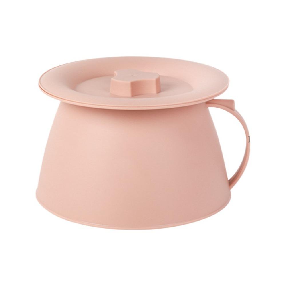 

Durable 1.5L Chamber Pot Leak-Proof Thickened Portable Urinal Plastic with Handle Bedpan Bedroom розовый