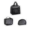 Portable Large Capacity Mesh Makeup Bag Solid Color Lightweight Cosmetic Organizer Bag Handheld Travel Makeup Pouch