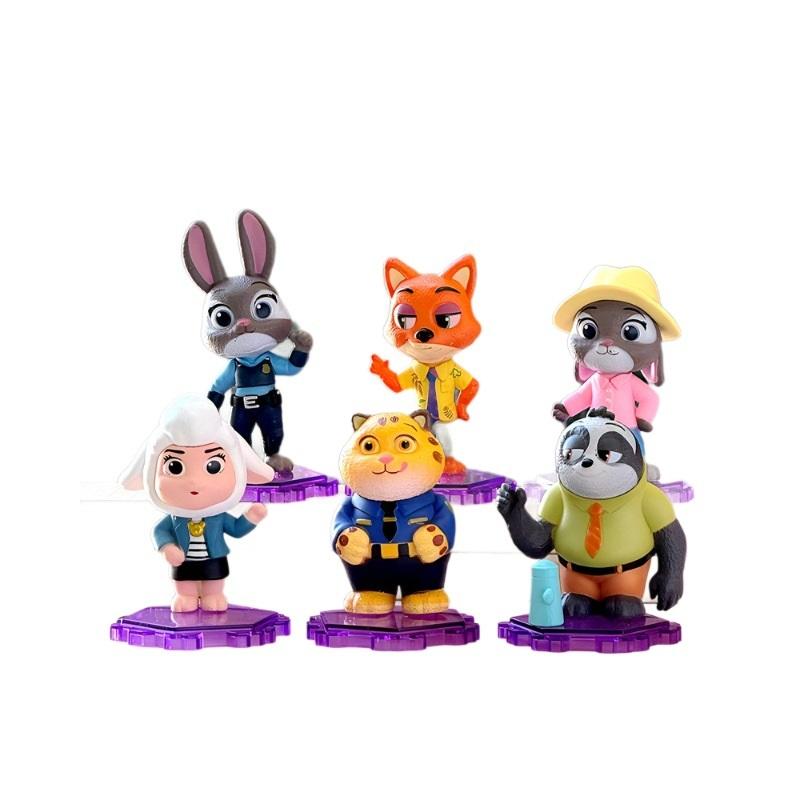 Zootopia Figure Set 4 Styles, Cute Cartoon Animal Characters PVC Collectible Model Toys, Best Gift for Kids Fans