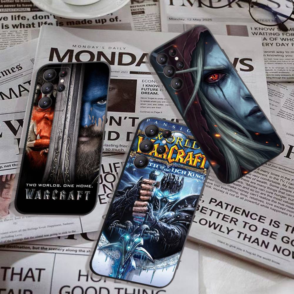 W-World Of W-Warcraft Game Retro Phone Case For Samsung S 24 Fe 25 Ultra Plus 20 Lite 21 30 22 23 24 22 Ultra 5G Fundas