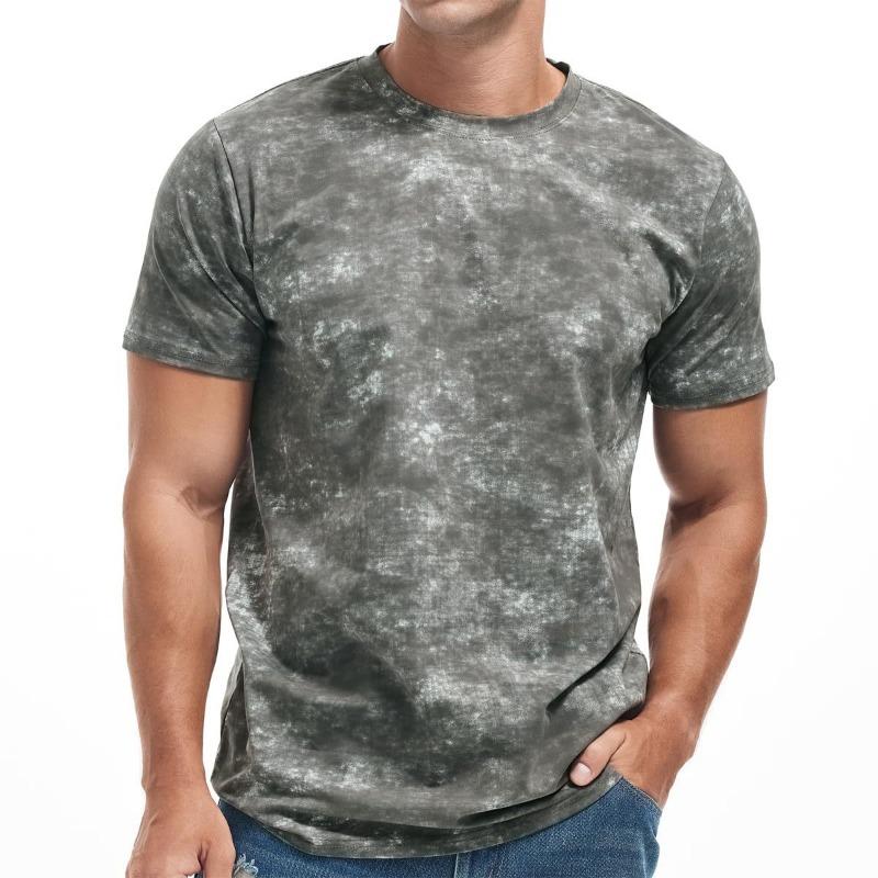 Men's T-shirt 3D Printed Fashionable Short Sleeved Solid Color Round Neck Casual T-shirt Pattern Clothing Shirt