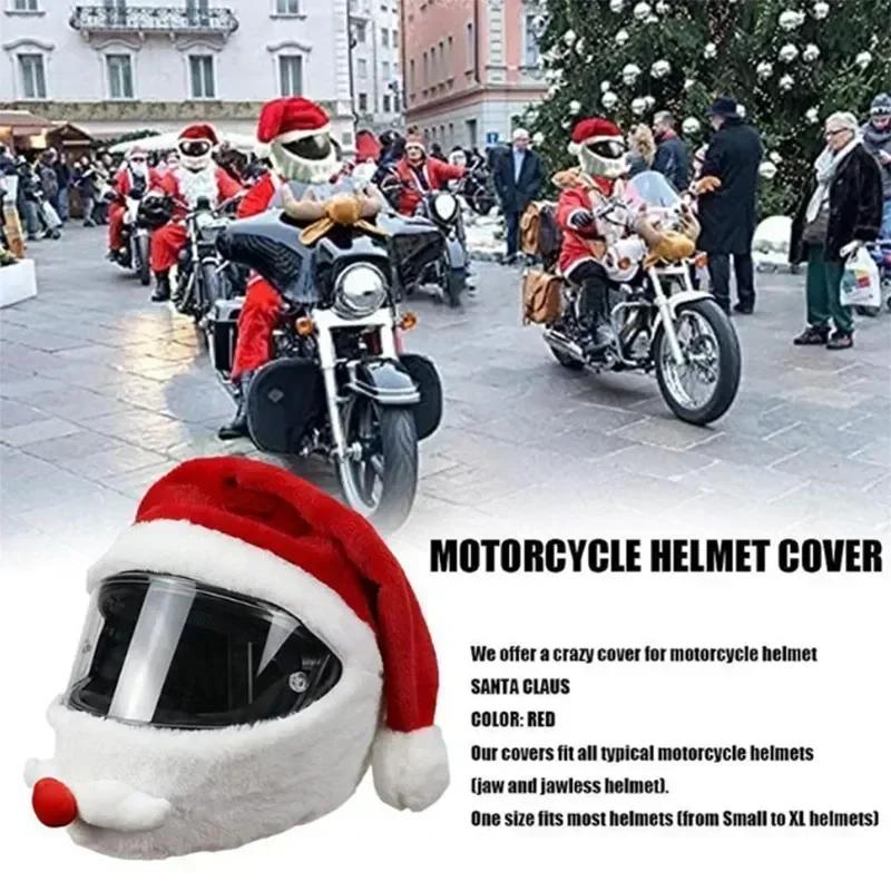 1 Stück Weihnachtsmann Helmbezug Plüsch Weihnachtsmütze für Motorradhelm Frohes Neues Jahr Partyzubehör Weihnachten Cosplay Accessoires