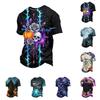 Men's Halloween Printed Short Sleeve Neck T-Shirt for Party Costume
