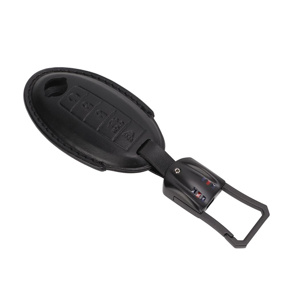 5 Buttons Smart Remote Car Key Case Leather Key Fob Cover Replacement for INFINITI JX35 Q50 Q60 QX56 QX60 QX80