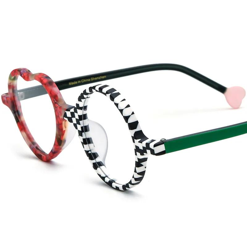 

Очки специального дизайна мужские многоцветные пэчворк в форме сердца матовые женские оригинальные милые крутые личностные рецептурные для чтения