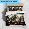Firefighter's American Pride 3pcs Bedding,Including 1pc Duvet Cover And 2pcs Pillowcases Perfect for Christmas,Ideal for Bedroom, Dormitory
