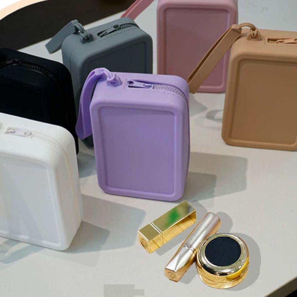 Coin Purse Multifunction Storage Bag Rectangle Small Item Bag Portable Silicone Cosmetic Bag  Men