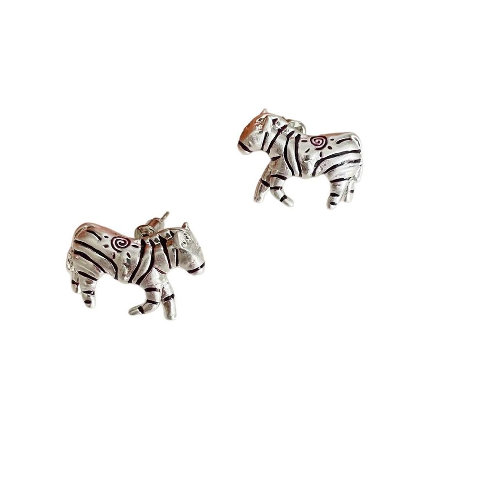 Bohemian Zebra Stripes Adjustable Ring & Earrings Set