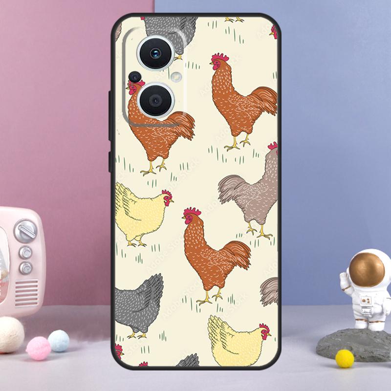 Chicken Pattern Funda For OPPO Reno 12 F 11F 13F 14F 10 11 13 14 Pro 7 8 Lite OPPO Find X9 X6 X5 X8 Pro Case