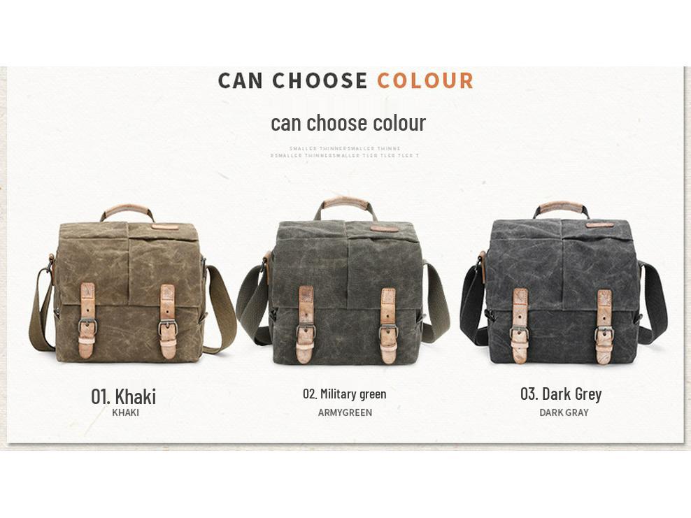 Geantă crossbody impermeabilă din pânză de bumbac pentru aparate foto SLR - Geantă de umăr unisex pentru fotografie