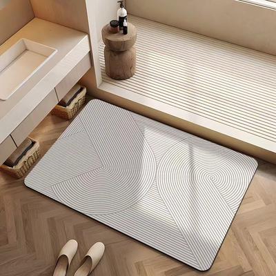 Fashion Simple Bathroom Mat Household Toilet Toilet Non-slip Absorbent Diatom Mud Carpet Quick Drying Mat