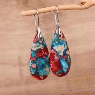 Gemstone Natural Imperial Jasper Stone Dangle Earring for Women Girl Boho Emperor Stone Earrings Jewelry Gift