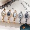 Retro Bracelet Oval Diamond-Set Light Luxury Small Hand Watch Niche Simple Temperament Versatile Quartz Watch