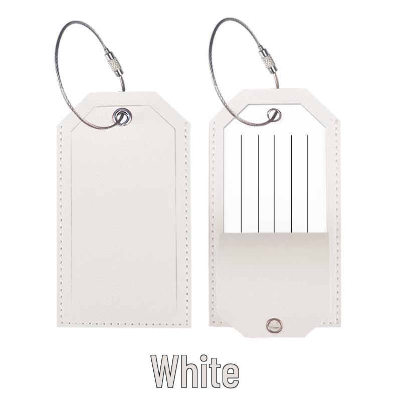 Customizable Leather Luggage Tag with Iron Rope and Paper Card