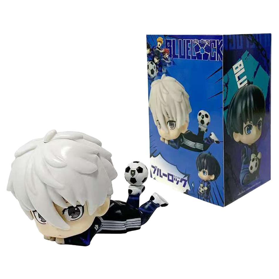 Anime BLUE LOCK Cute Nagi Yisagi Isagi Yoichi Sitting Action Figure PVC Doll Tabletop Model Anime Peripheral Creative Toy Gift‘s