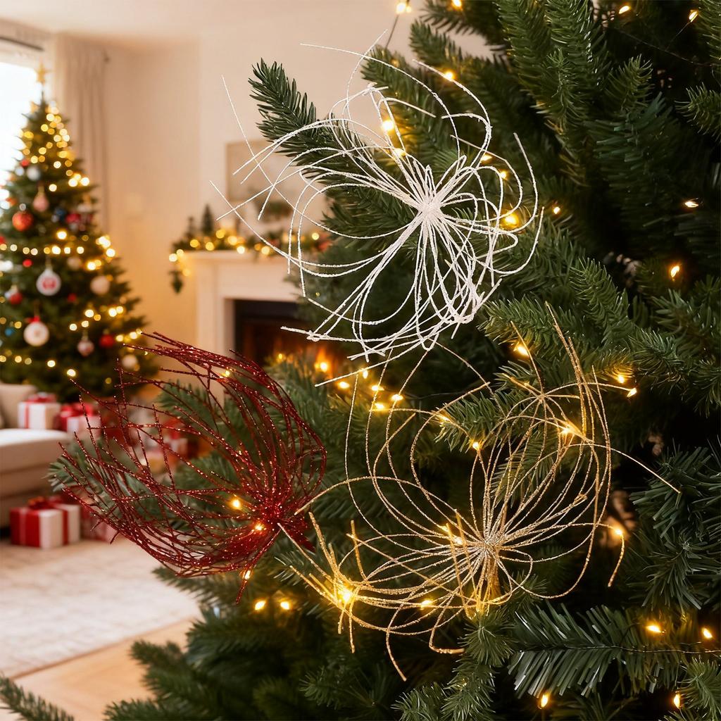 Large Christmas Tree Cuttings, Christmas Wreath Decorations, Christmas Tree Ornaments, Artificial Glitter Cuttings.