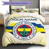 Benutzerdefinierter Name Fenerbahce Muster Bettwäsche Bettdecke Set Heimdekoration Geschenk (1 Bettbezug + 2 Kissenbezüge (ohne Füllung))