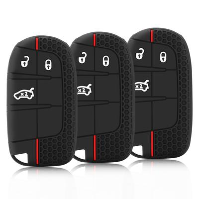 Para Jeep Grand Cherokee Compass Dodge Charger Chrysler 200 300 300C funda de llave remota funda protectora llavero piezas de automóvil de silicona