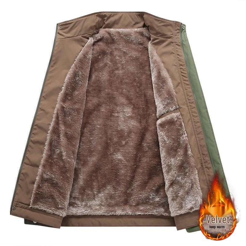 Men's Plus Size American Style Fleece Lined Winter Jacket