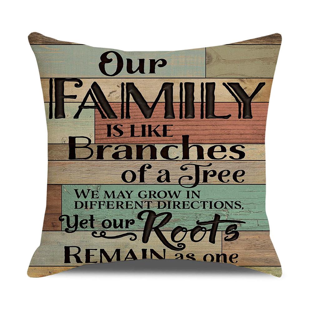 Retro American Wooden Board Letters Admonishment Digital Printing Linen Pillowcase New Home