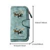 Three-color horse pattern long zipper wallet, large-capacity card holder, unisex clutch bag, stylish zippered coin purse, suitable for daily use, a