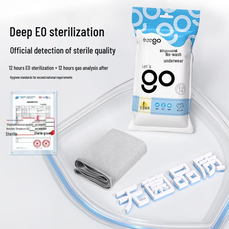 Freego Men's Disposable Sterilized Briefs for Travel