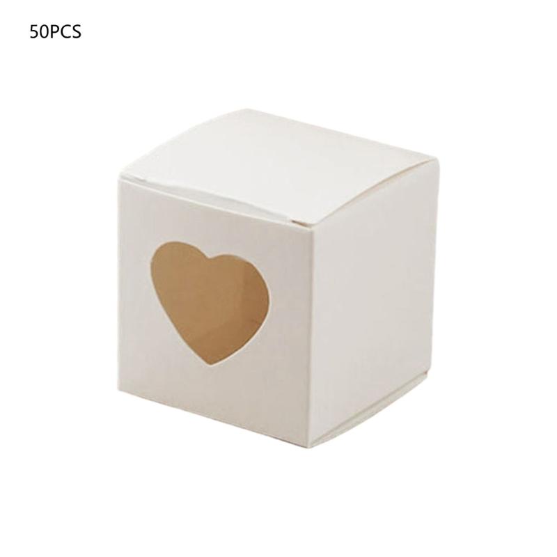 50 Stück Herzförmige Süßigkeitenboxen Geschenkbox Papiertüte für Weihnachtsfeiern Geburtstag