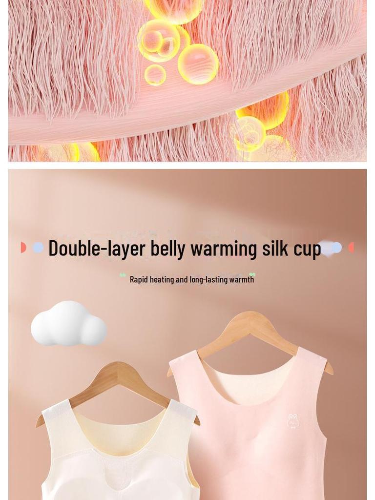 Girls' Warm Vest & Bra for Elementary To Junior High Students - Autumn/Winter
