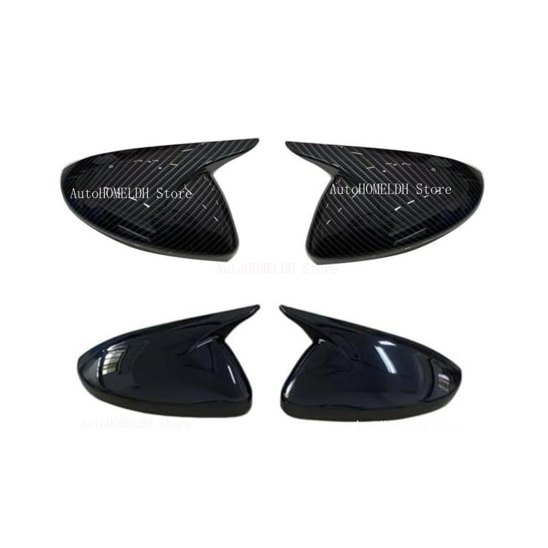 Car Rearview Side Mirror Cover Wing Cap Fit For VAUXHALL Corsa D & E 2006- Rear View Case Trim Carbon Fiber