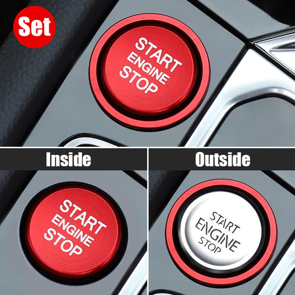 

Аксессуары для интерьера для VW Arteon CC Passat B8 Golf 7 Magotan Jetta T-Roc Накладка на кольцо кнопки старт-стоп двигателя автомобиля, накладка на замок зажигания красный