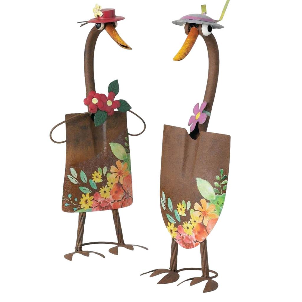 Buy Duck Shovel Garden Decor Loving Spade Iron Statues Art for Outdoor