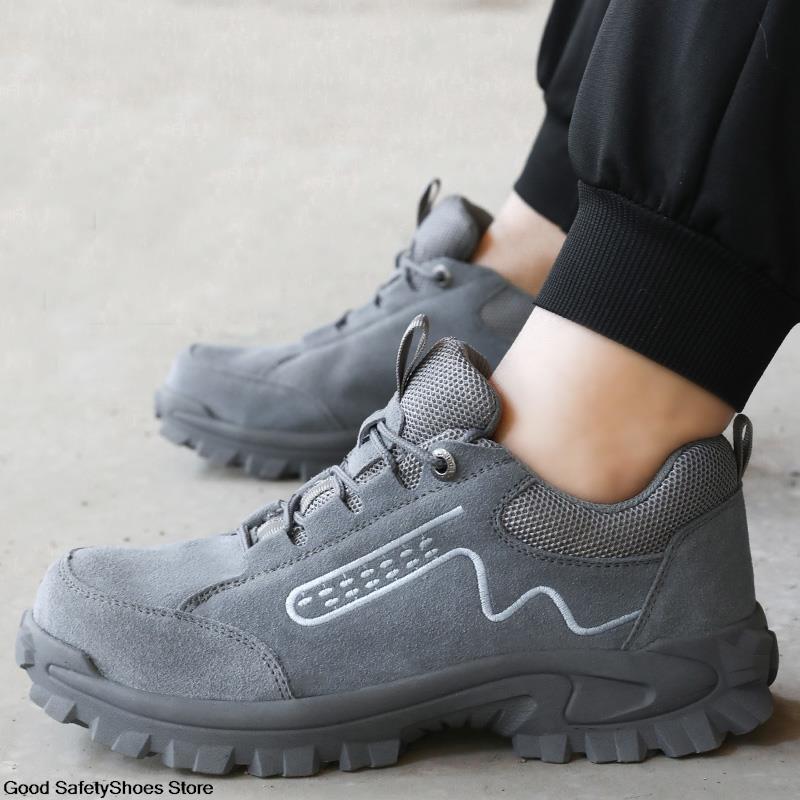 Anti-Scalding Welder Shoes Men Sport Safety Shoes With Steel Toe Work Sneakers Women Suede Puncture-Proof Men Work Shoes Boots