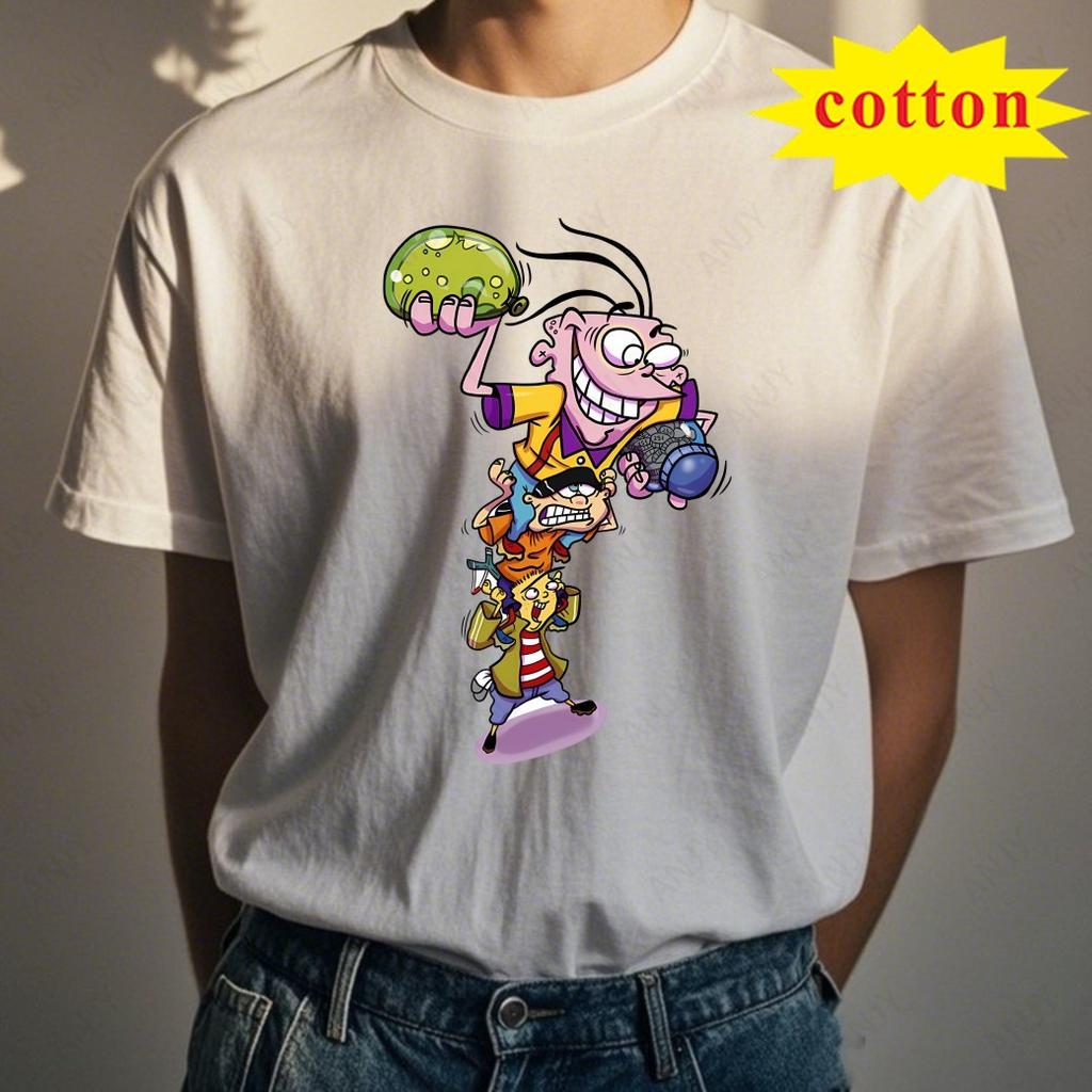 Ed Ed N Eddy Unisex bedrucktes T-Shirt Modisches lässiges und bequemes kurzärmeliges Oberteil aus reiner Baumwolle