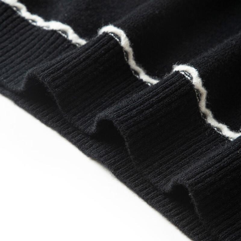 TUHUANG Women's Pure Wool Round Neck Sweater