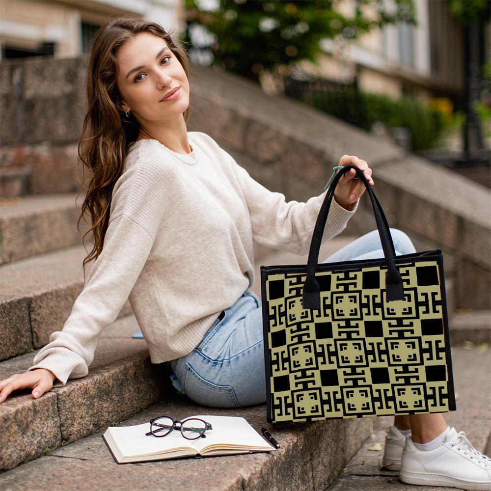 Geometric Pattern Tote Bag Fashion Large Capacity Casual Daily Shoulder Handbag for Commute