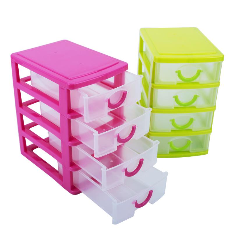 

Four-Layer Desktop Organizer Storage Box with Drawer System 13 x 9 x 15.5 CM розы красного