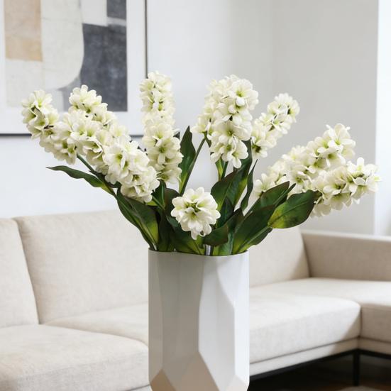 Flores de Jacinto Artificiais 19" Galho de Jacinto Falso Toque Real para Vaso Decoração de Casamento Casa Jardim Escritório