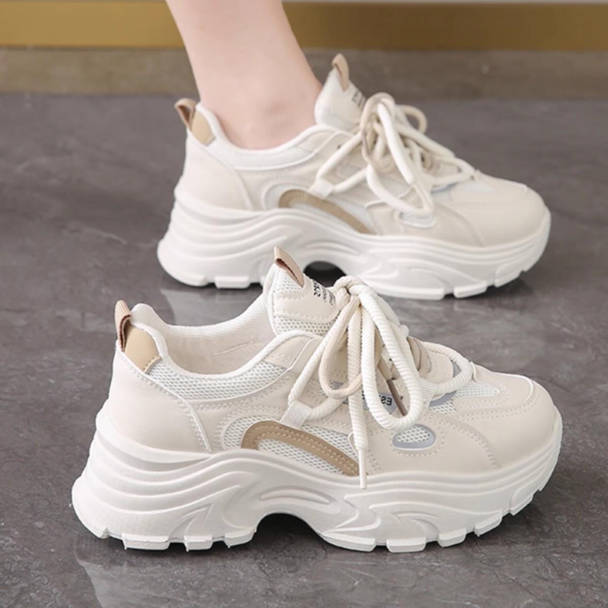 Casual sports shoes 2026 autumn women s dad shoes women s spring mesh breathable height increasing women s shoes 35