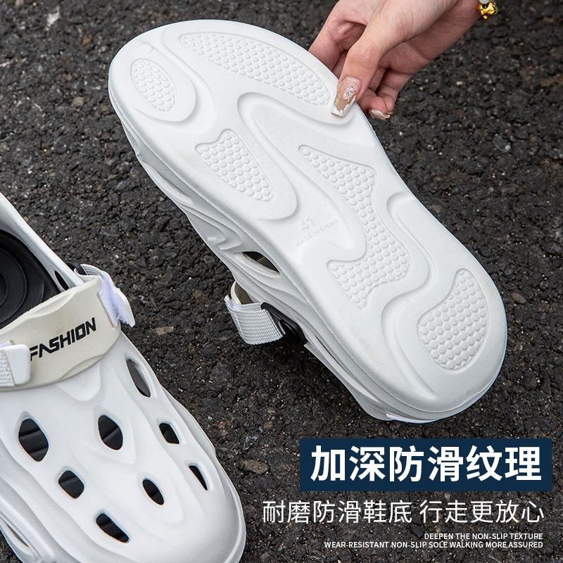 Men's Hole Shoes Summer Tide Simple Outdoor Beach Non-slip Sports Bag Head Cool Slippers Beach Shoes Driving