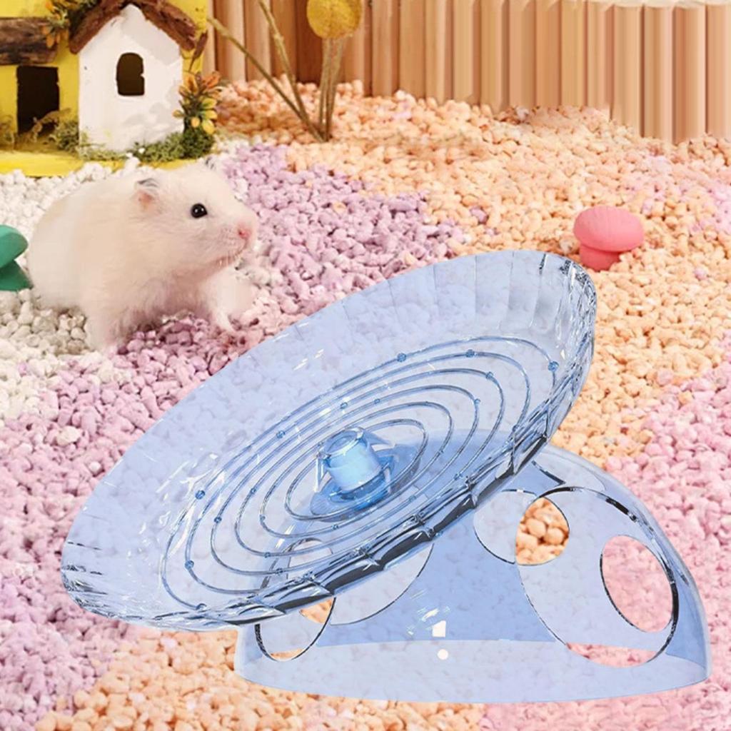 Hamster Laufrad Drehscheibe Rolle Haustier Leise Käfig Plattform Hamster Zubehör mit Versteckhaus für Kleintiere