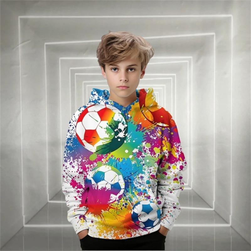 Children's Fashion Football Hoodies Boys Clothes Kids Hoodie Tops Sweatshirt Boy Pullover Sports Soccer Baby Children Clothing