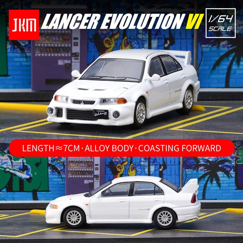 1/64 Mitsubishi Lancer Evolution EVO Familie JDM Initial D Spielzeugauto Modell JKM 1:64 Kostenlose Räder Druckguss Metalllegierung Sammlung Geschenk