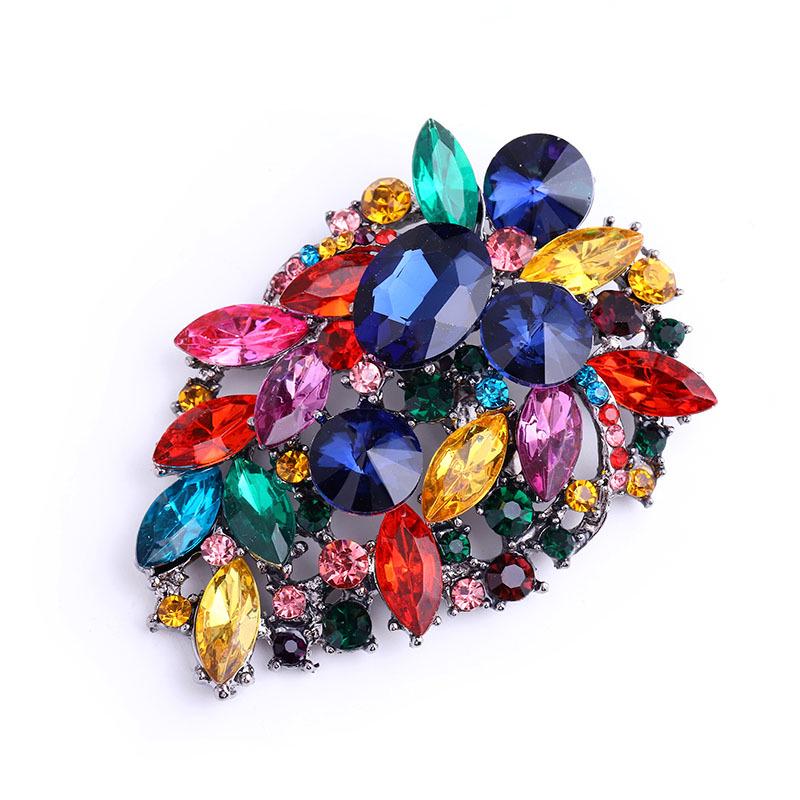 Crystal Glass Brooch - Fashionable European & American Style Pin for Men and Women