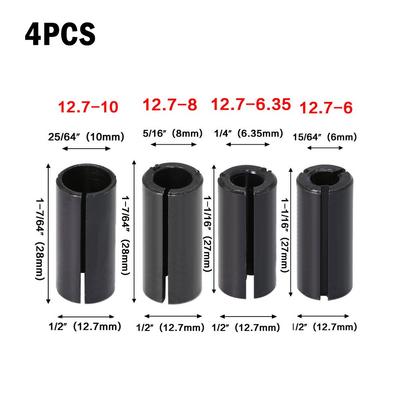 Tight Route Bit Adapter Collet Chuck Black Carbon Steel