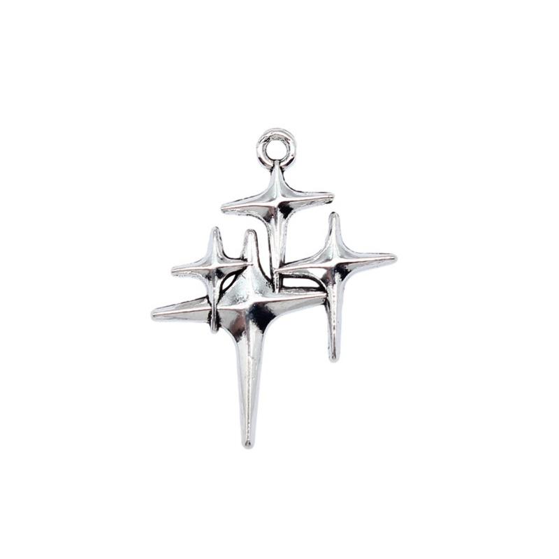 Sweet Cool Y2K Spicy Girl Cross Four Star Necklace for Women Men Minimalist Collarbone Chain Sweater Chain Necklace Jewelry