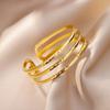 Stainless Steel Bangles Bracelet for Women Gold Plated Luxury Multi-layer Bracelets Jewelry pulseras mujer