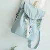 15 Inch Retro Chinese Style Canvas Backpack Handmade Embroidery Hanfu Artistic Zipper Drawstring Laptop Backpack for Women