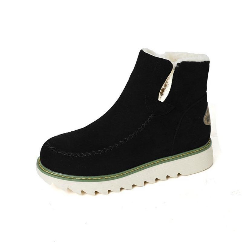 Winter New Thick-soled Velvet Thickened Snow Boots for Women, Large Size Warm Towel, Short Boots, Cotton Shoes for Women